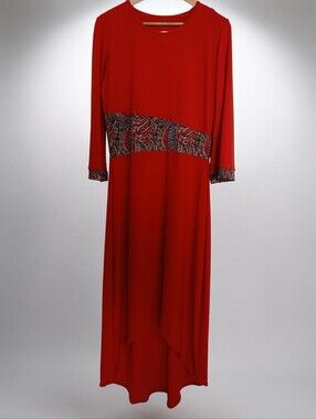 Rare Deborah Korosec Studio Gang Y2K Maxi Dress with Paisley Waistband and Cuffs